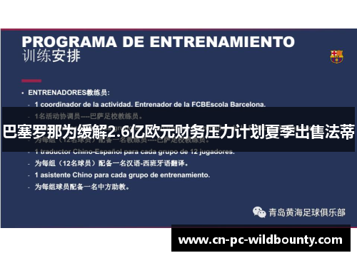 巴塞罗那为缓解2.6亿欧元财务压力计划夏季出售法蒂